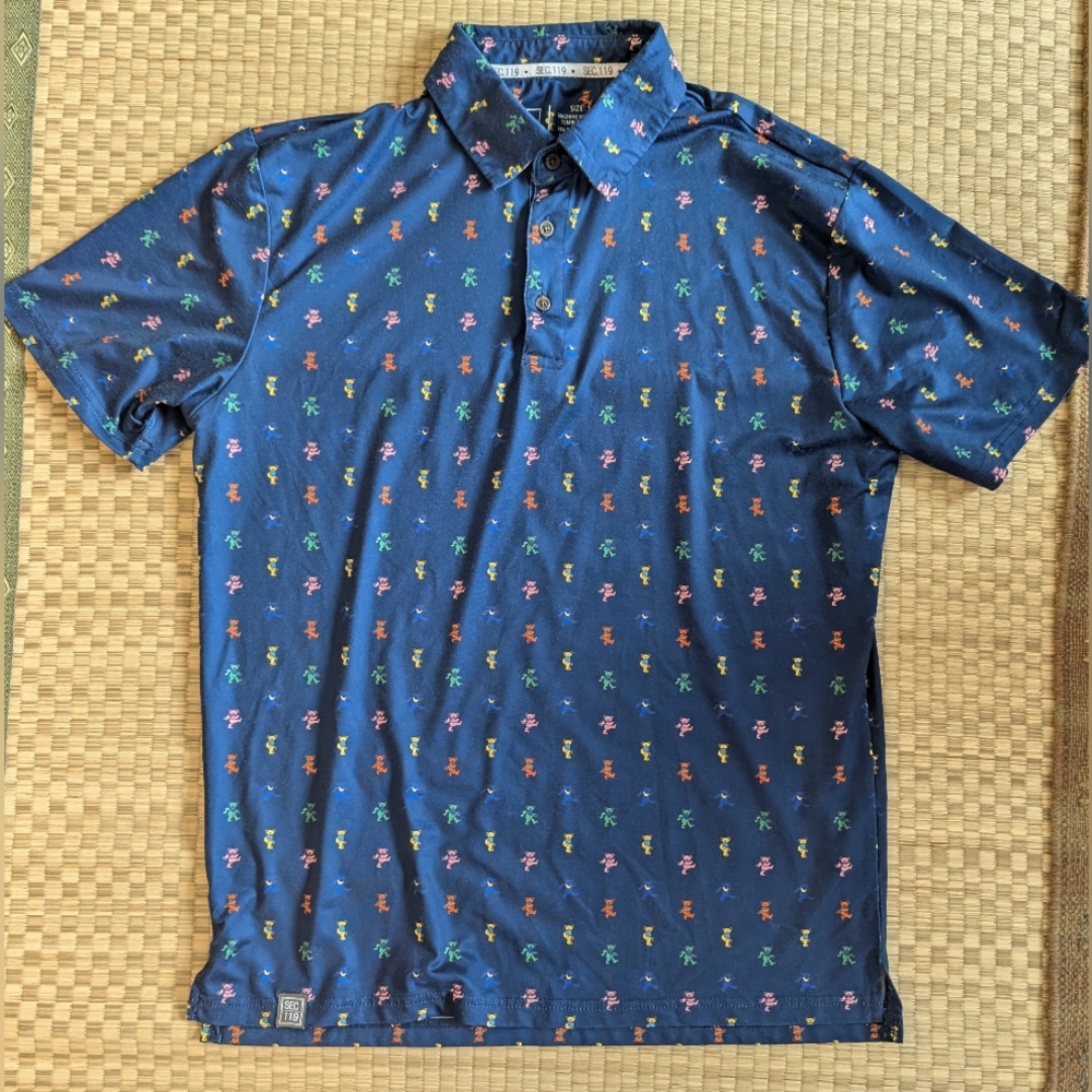 Section 119 x Grateful Dead Dancing Bears Polo Navy Men's Size Small